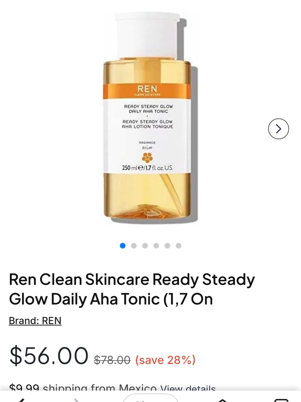 Ready Steady Glow Daily AHA Tonic - Radiance Booster MSRP $78